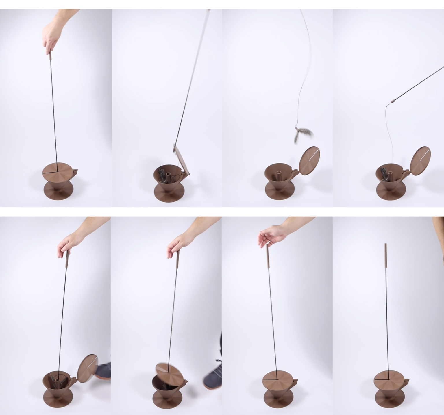 Interactive Cat Wand Toy with Hideaway Stand