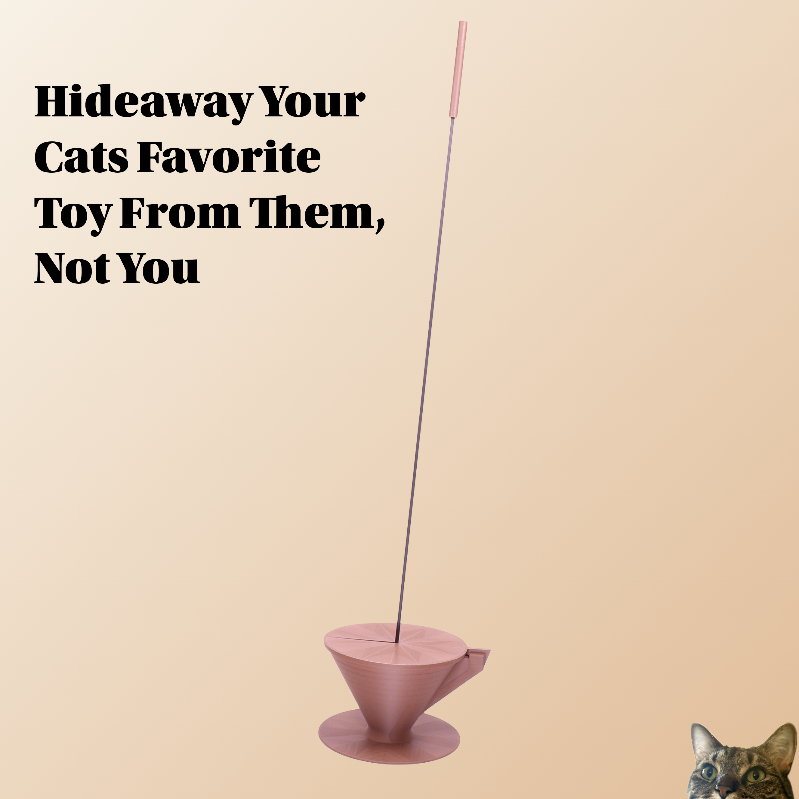 Interactive Cat Wand Toy with Hideaway Stand